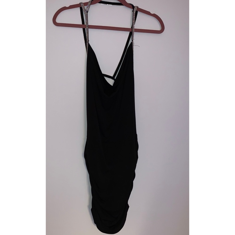 Forever 21 Crystal Embellished Black Club Dress